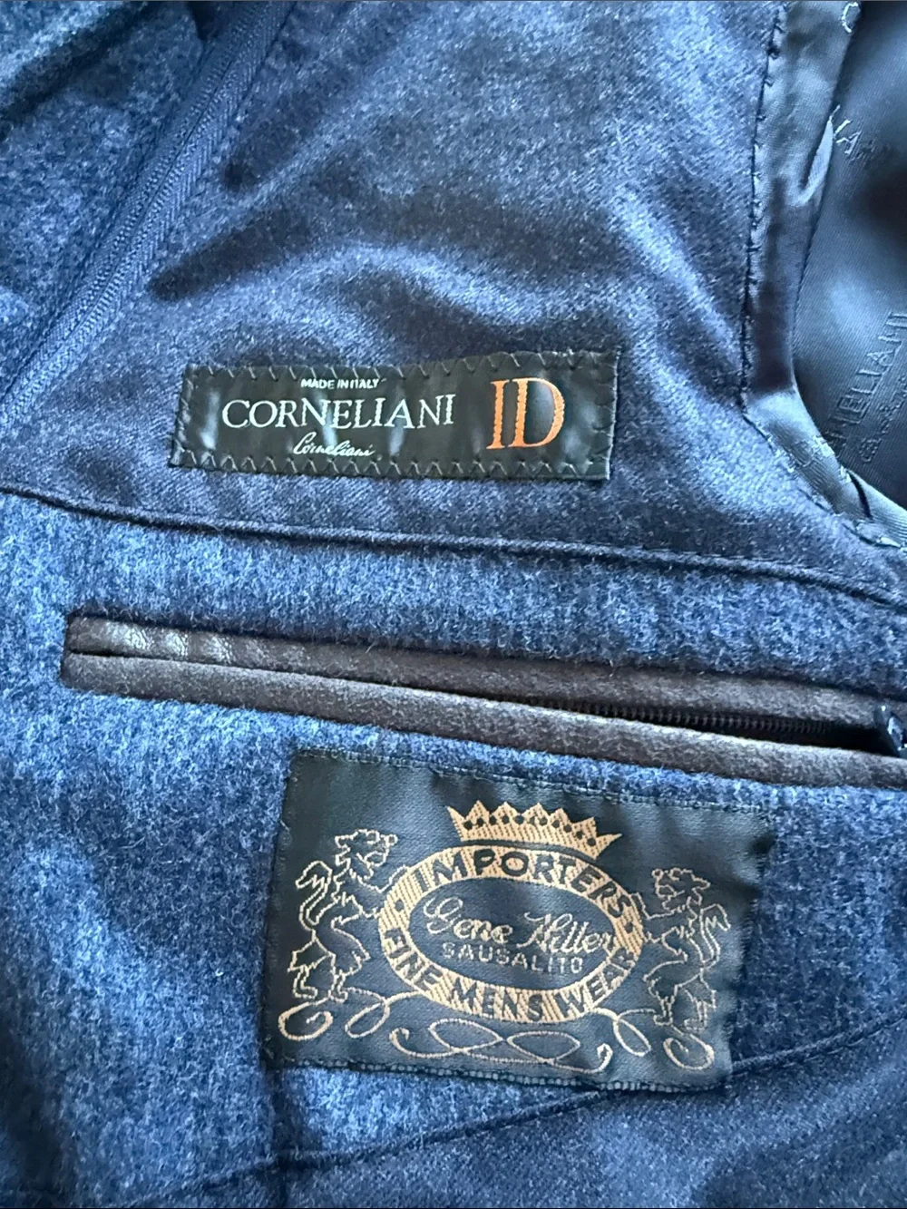 Corneliani Navy Blue Wool Pea Coat